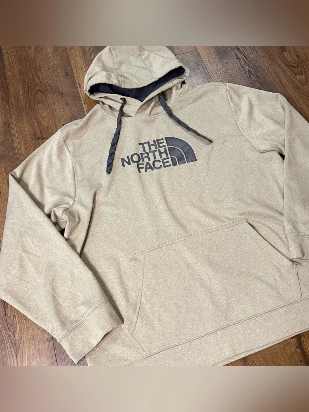 The North Face Men’s XL Pullover Hoodie Beige Tan Half Dome Logo Fleece